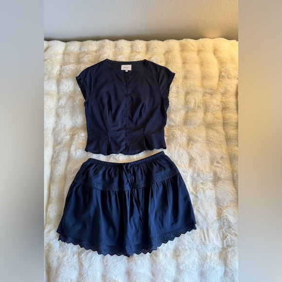 Reformation Valetta Two Piece In Navy, brand new, never worn, no flaws. - Picture 14 of 16